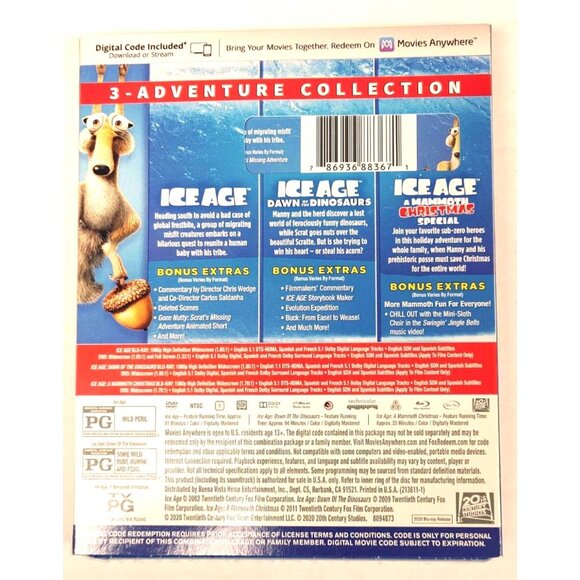 Disney Blu-Ray DVD Bundle: Ice Age Adventures Disney Princesses Lady & The Tramp - Picture 3 of 7